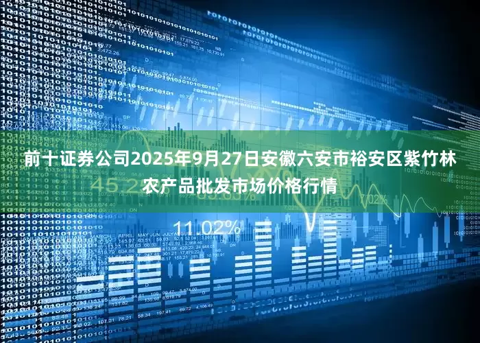 前十证券公司2025年9月27日安徽六安市裕安区紫竹林农产品批发市场价格行情